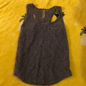 Gray see through shirt